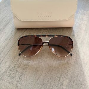 FREYRS Women’s Shay Tortoiseshell Aviator Sunglasses - Brown Gradient